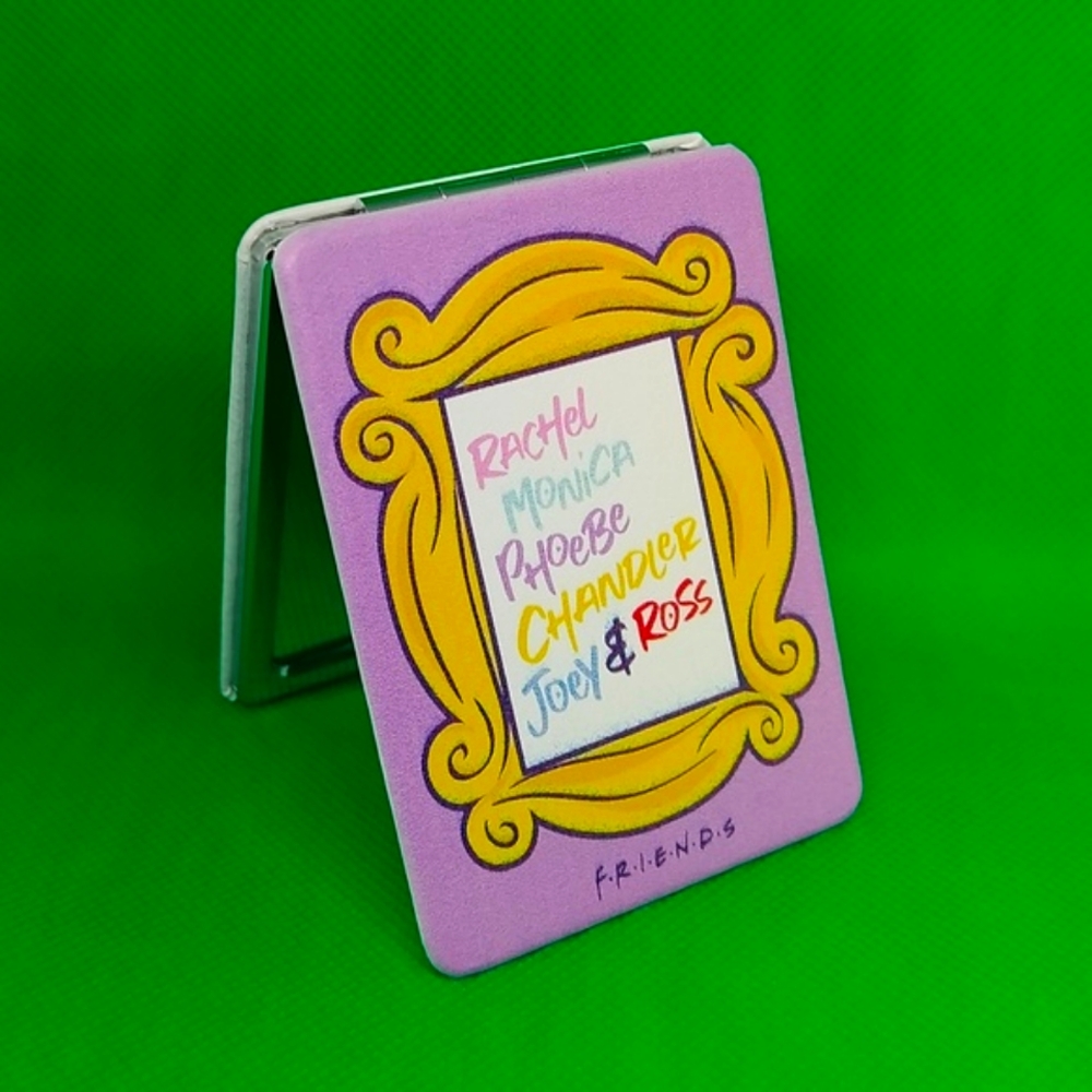 Purple / Yellow Friends Double-Sided Compact Mirror
